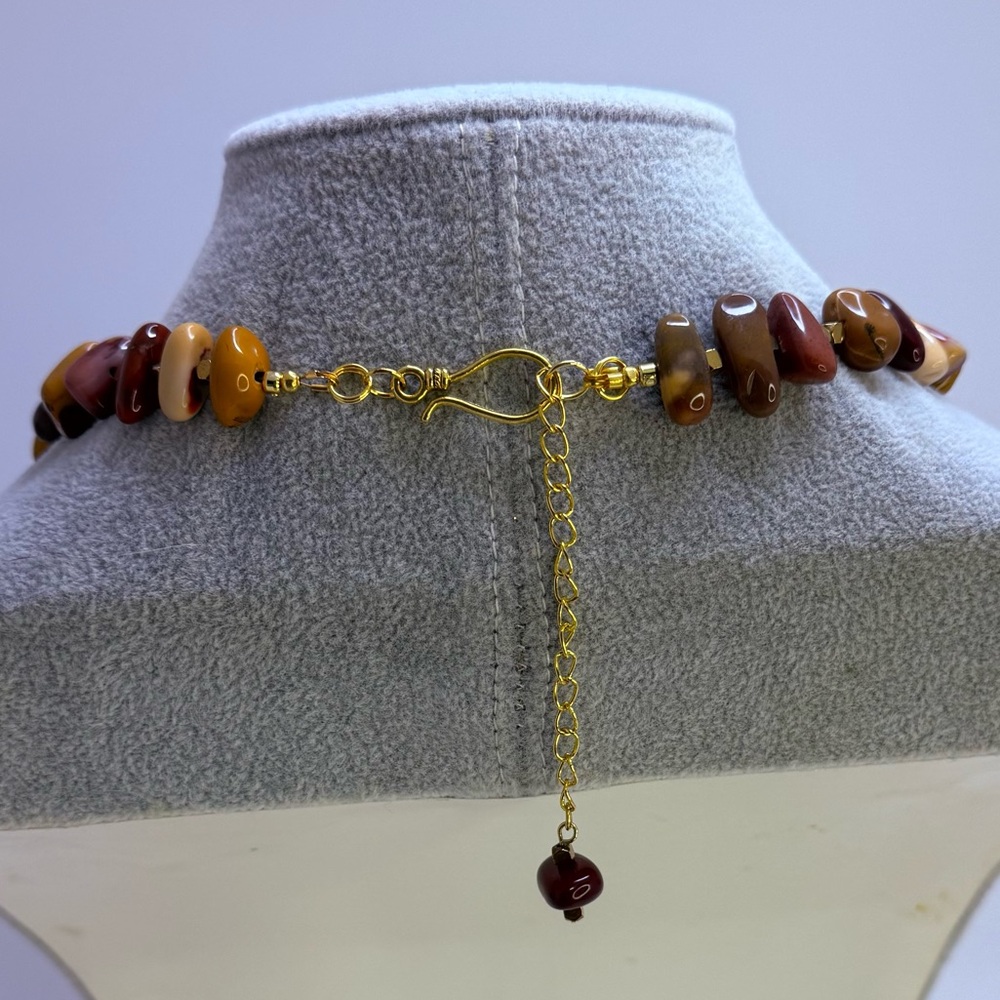 Artisan Mookaite Jasper Nugget and Hematite Necklace and Matching Earrings - Picture 7 of 13